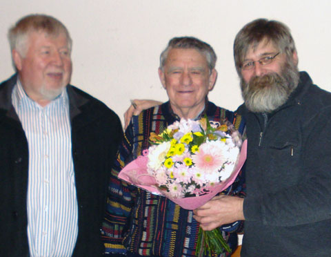 Alexander Veksler mit Rudi Dieckmann und Pit Schulenburg